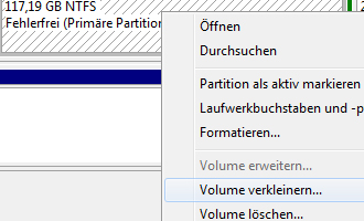 Partitionen ver�ndern