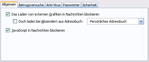 Mozilla Thunderbird: Sicherheitseinstellungen