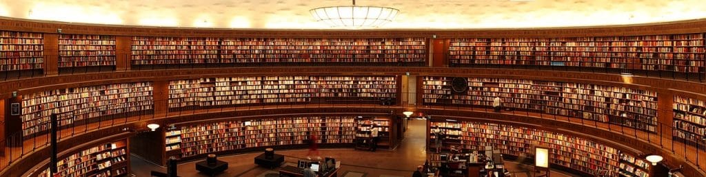 Bibliothek als Sinnbild für ein Glossar bzw. Lexikon